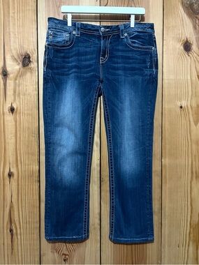 Miss Me Easy Straight Embellished Jeans JEB040TL Size 34 x 33